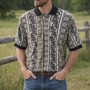 Salmon River Traders Men's L Short Sleeve Pullover Shirt 100% Cotton 3 Buttons